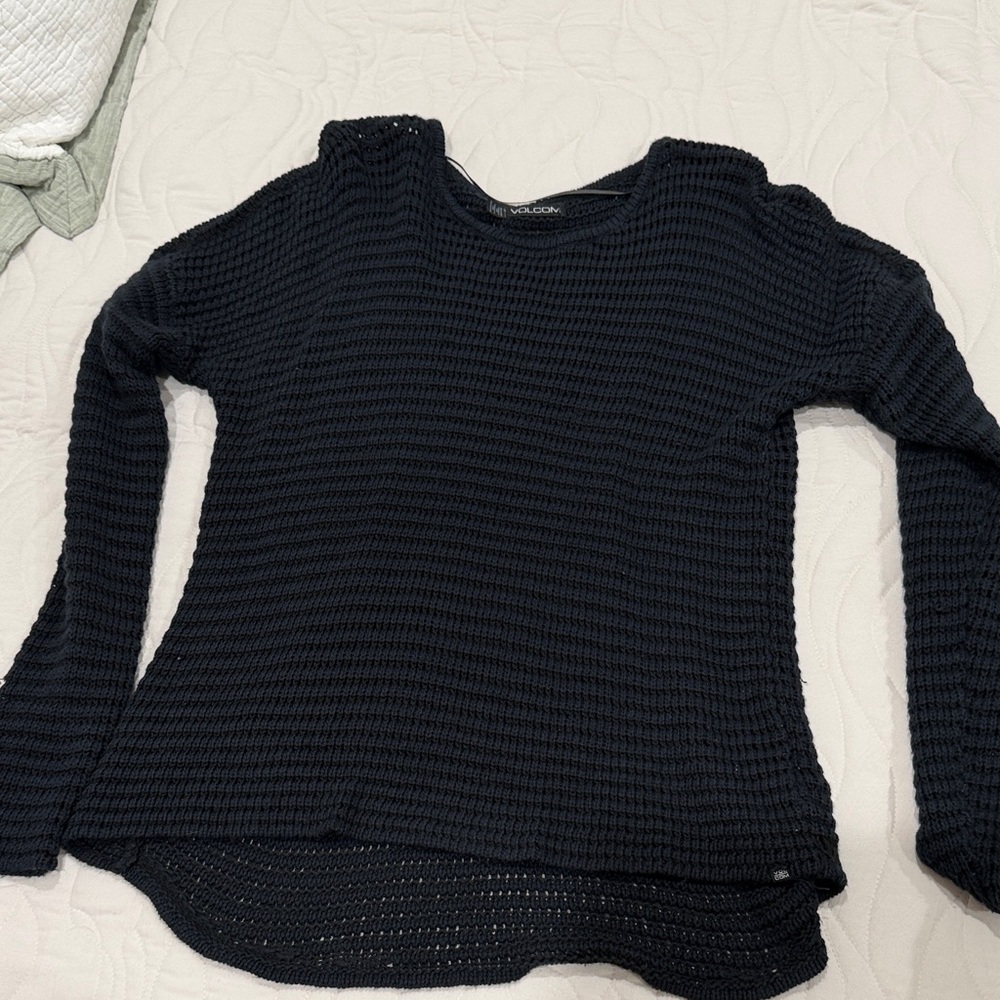 Volcom Black Waffle Knit Sweater